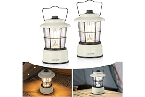 Consciot CL1 Mini Dual Light Sources LED Lantern, Retro Style Battery Powered Lamp, Dimmable Warm White and Daylight Modes, Up to 200H Run Time, Portable Atmosphere Lights for Indoor & Outdoor Use