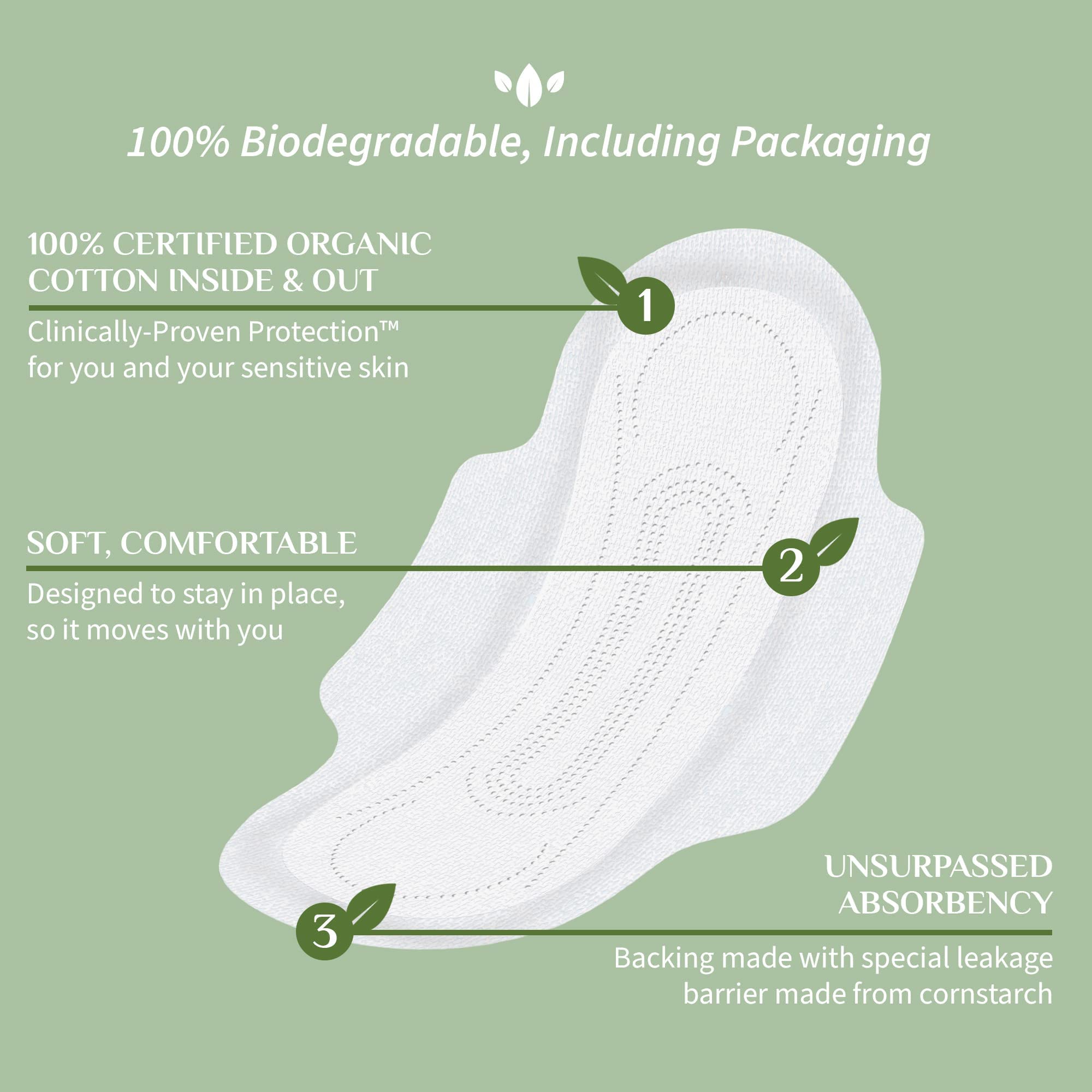 Organyc - 100% Certified Organic Cotton Feminine Pads - Heavy Flow, 10 Count (Pack of 1) (B003ART1JG)
