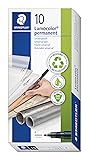 Fiber Tip Pen, Permanent, Fine Point, Black Ink, 10