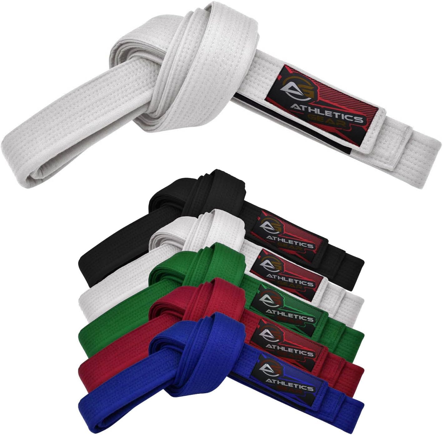 Athletics Gear AG Martial Arts Karate Belt, 100% Cotton with Multiple Stitching Belts for BJJ, Judo, Taekwondo and Karate (White, 240cm) — image 1