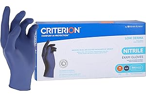 Henry Schein Criterion Low Derma Nitrile Exam Gloves – 200/Box, Slate Blue - Chemo Drug Tested, Latex-Free, Powder-Free