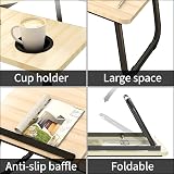HOFLERA Laptop Bed Table Desk with Foldable Legs Cup Slot Reading Holder view 7