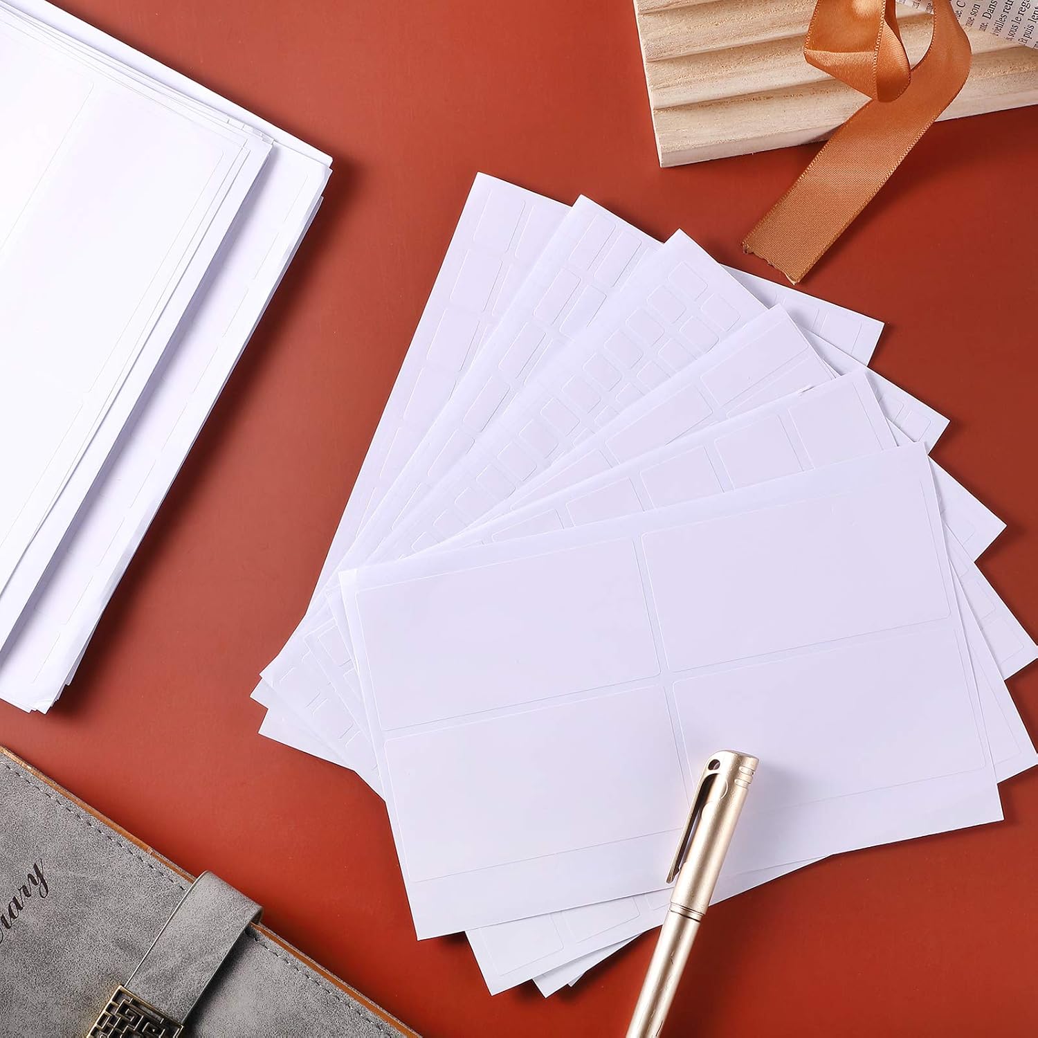 1723 Pieces Matte Labels Sticker Removable Rectangular Labels Writable Blank Adhesive Labels for Labeling and Organizing Small Items 6 Sizes Combination (White) : Office Products