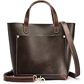 S-ZONE Leather Mini Crossbody Tote Bag Satchel Top-Handle Handbags Shoulder Purses with Inner Pouch