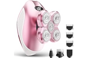 WEQOEE Electric Razors for Women, 5-in-1 Multi-Function Womens Razor with LED Display, Rechargeable Waterproof Electric Shaver, Ideal Travel Trimmer Body Hair Remover for Legs, Face, Armpits &Bikini Area