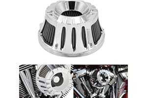 HCmotorku Air Cleaner Filter Intake Kit CNC Fit for Harley Touring Road King Street Glide Sportster Softail Dyna (Chrome C Style, C For Touring 08-16,Softail 16-17,Trike 08-16)