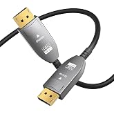 16K Fiber Optic DisplayPort 2.1 Cable 30ft Long Active DP Cable 80Gbps | 16K@60Hz 8K@240Hz 4K@540Hz 360@Hz HDR10 HDCP 2.3 DSC 1.2a, DP to DP Cables for Monitor Graphics RTX 5090 4090 PC HDTV