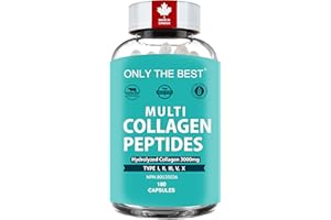 Premium Multi Collagen Peptides Capsules 3000mg - Types I, II, III, V, X To Support Skin, Hair, Nails & Bones - Helps Maintai