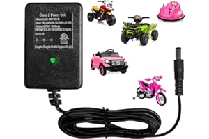 VitalKos 6V Charger for Ride on Toys, 6 Volt Battery Charger for Kids Ride on Car, 6 Volt Charger for Power Wheels Electric Ride-Ons Accessories