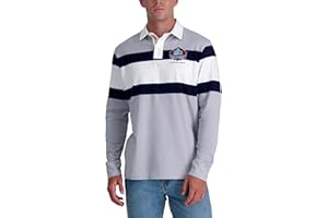 Haggar Unisex-Adult Pro Football Hall of Fame Long Sleeve Striped Rugby Shirt