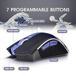 HITIME XVX Wired Gaming Mouse, 12000 DPI RGB Mouse