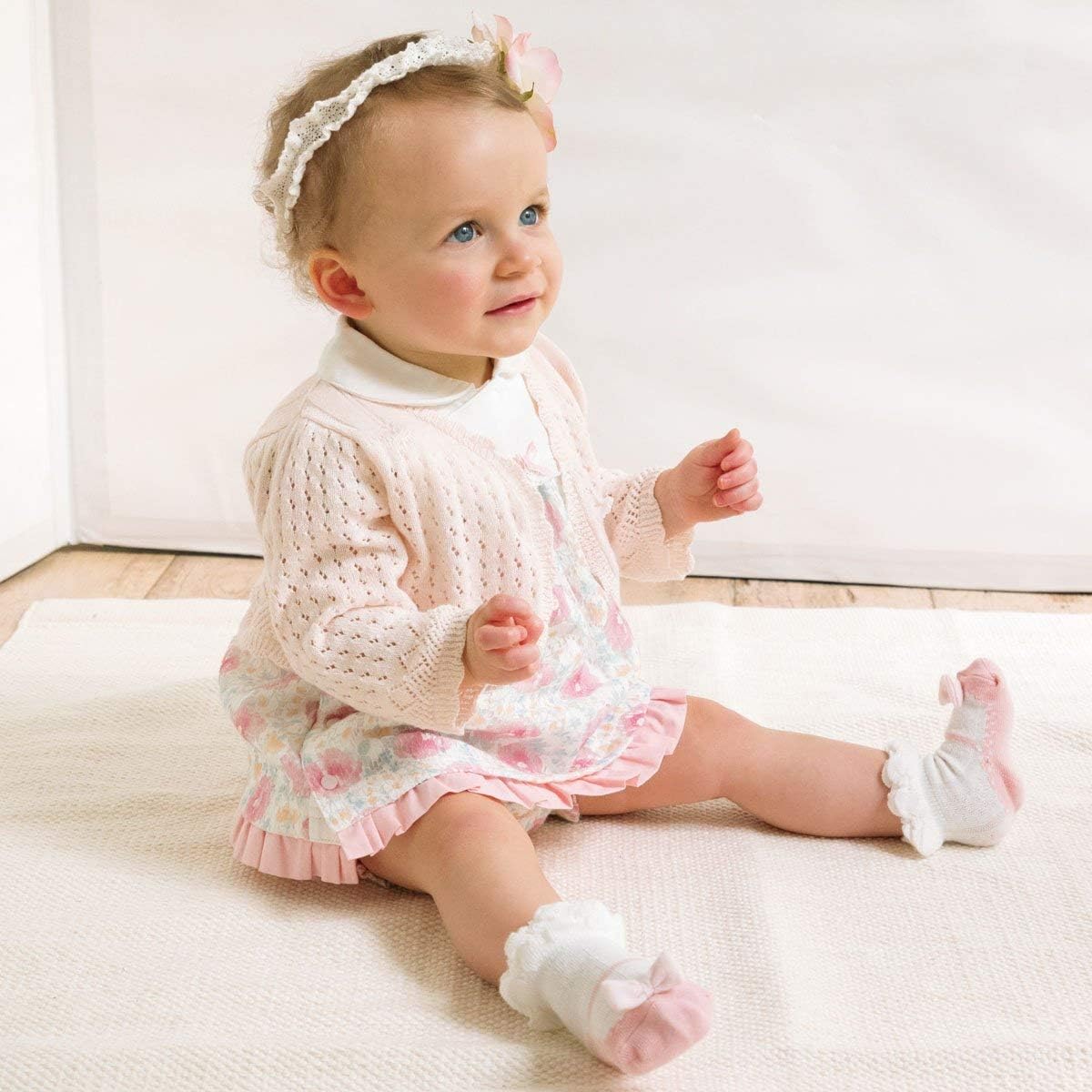 Amazon Co Jp コンビミニ Combimini ラップワンピース 乳幼児 60 70 レーシーフラワー ベビー服 女の子 ピンク 服 ファッション小物