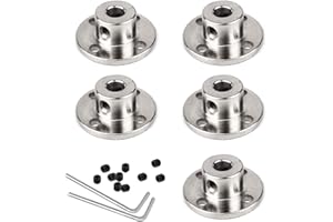 HAMINELER 5Pack 8mm Rigid Flange Shaft Coupling Guide Shaft Support Coupler, Metal Axis Bearing Fittings Motor Connector