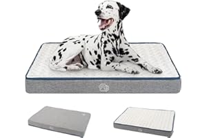 EMPSIGN Waterproof Dog Bed for Crate Pad Reversible Cool and Warm, Pet Beds with Washable and Removable Cover, Sleeping Mats 