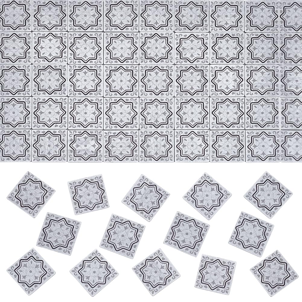 FINGERINSPIRE 160Pcs Mini Wood Double-Sided Dollhouse Floor Tiles, White Square 1/12 Scale Dollhouse Floor Tiles Miniature Wood Furniture Dollhouse Accessories for Photo Props Home Decor