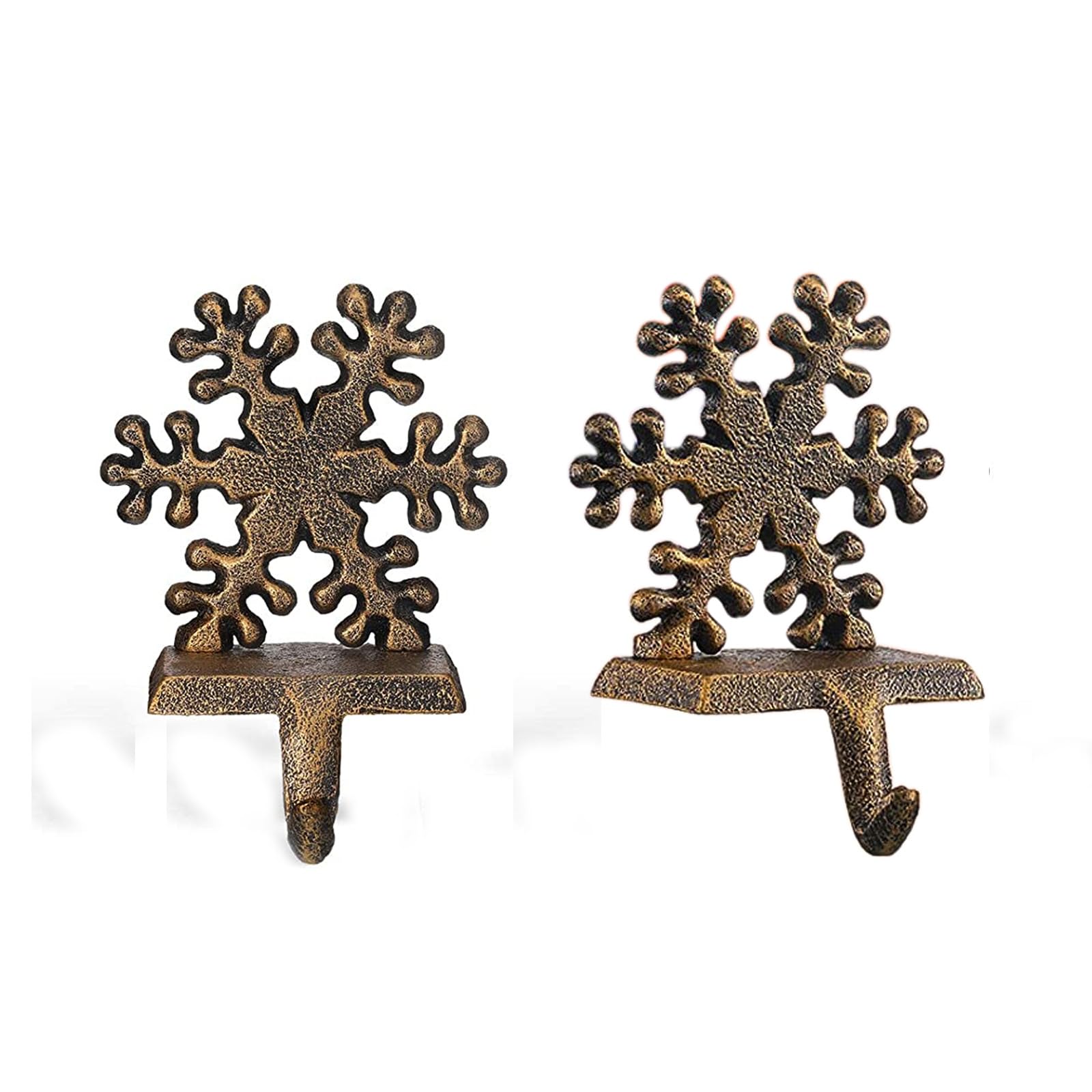 Photo 1 of ***(STOCK PHOTO FOR REFERENCE ONLY)***YWZHENYU Christmas Stocking Holder Durable Stocking Hanger Hooks for Mantel Fireplace Snowflake Reindeer Stocking Hooks for Christmas Decor of 2 pcs (Snowflake)