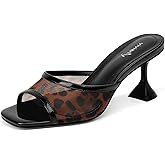 vivianly Womens Clear Heels Sandals Transparent Stiletto Heel Slippers Backless Peep Toe Slip on Heeled Mules