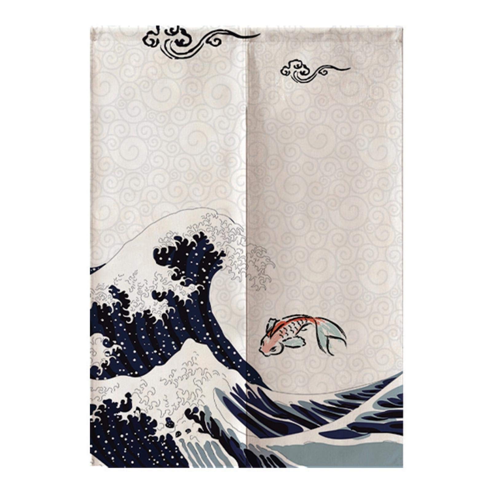 Estink Japanese Noren Doorway Curtain,Japanese-style printed half-door curtain, can be used as a partition to separate two rooms, usually used in shops, restaurants, bars, 85 * 120cm (Niigata)