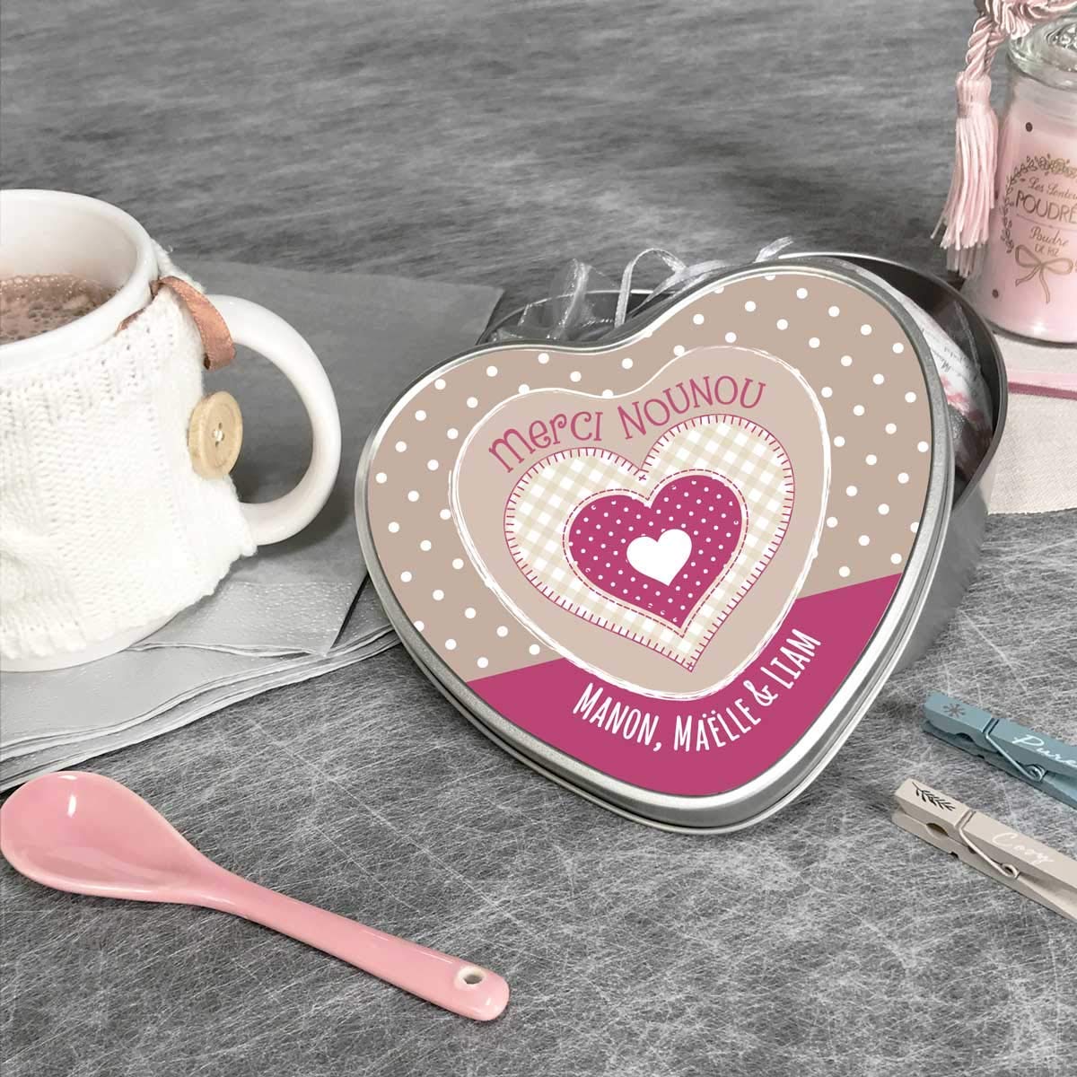 Idee Cadeau Nounou Boite Coeur A Personnaliser Avec Prenom Merci Nounou Noel Nounou Cadeau Pour Nounou Anniversaire Maison Et Cuisine Produits Handmade