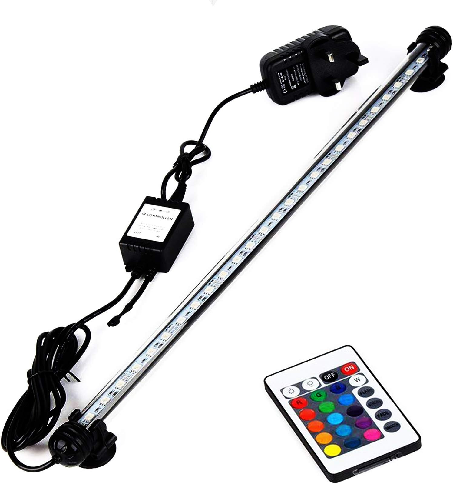JCGT Underwater LED Aquarium Light for Fish Tanks,16 led 8 x 2 row,26cm.