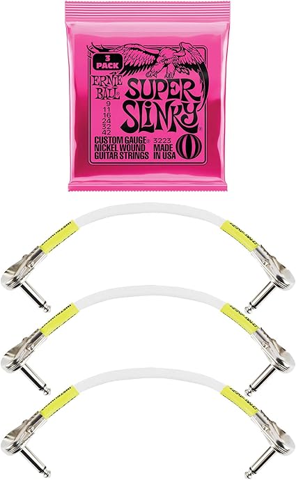 Best Guitar Patch Cables 2021 Amazon.com: Ernie Ball Super Slinky w/White Pancake Patch Cable 3 