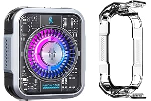 Nubia RedMagic Magnetic Cell Phone Cooler 5 Pro with Clip, Cellphone Radiator Fan for Phone with RGB LED Semiconductor Heatsink Cooling 36W Mobile Phone Cooling Fan for Phone Gaming, Live Streaming