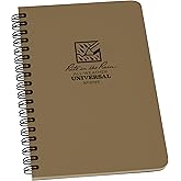 Rite in the Rain Weatherproof Side Spiral Notebook, 4.625" x 7", Tan Cover, Universal Pattern (No. 973T)