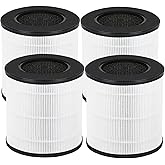 CHAMONNY B-D02U Filter Replacement, Compatible with VEWIOR B-D02U Air Purifier and MOO-KA B-D02L and KOIOS B-D02L Air Purifier, 4Pack