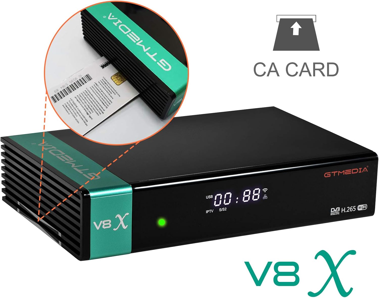 GTMEDIA V8X HD DVB-S/S2/S2X FTA Digital Satellite Receiver, Free to Air Built-in 2.4G WiFi TV Sat Decoder Supports Intelsat 901 at 27.5°W BBC Channel: Home Audio & Theater