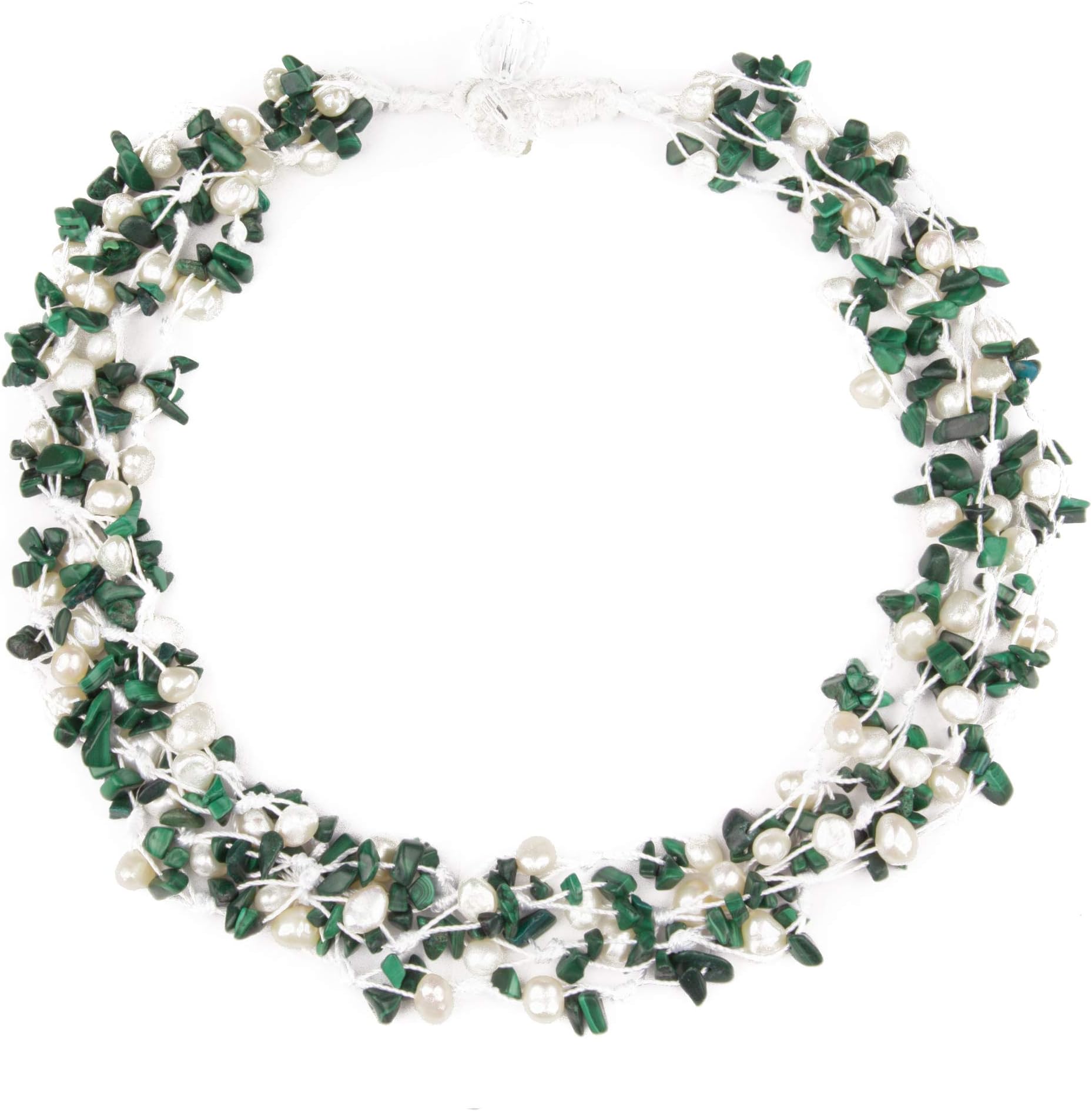 HinsonGayle 4-Strand Handwoven Gemstone & Freshwater Cultured Pearl Necklace