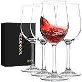 Red Wine Glasses Set of 4, 11oz, Premium Crystal Wine Glasses Hand Blown, Unique Birthday Gift or Wedding Anniversary