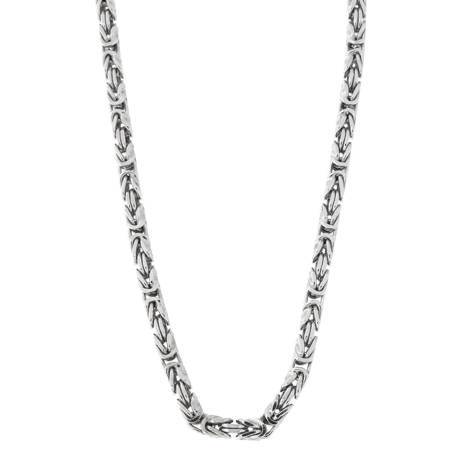 Mens Solid Sterling Silver Rhodium 
