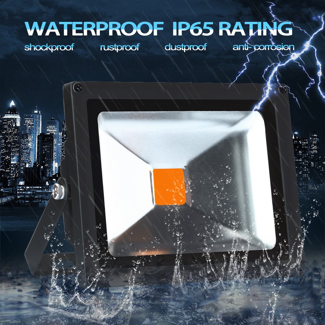 LEDMO 20W LED Flood Lights, Waterproof IP65 for outdoor, Warm White, 3000K,1600lm, 100W Halogen Equivalent, Security Lights, Floodlight