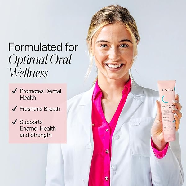 BOKA FLUORIDE FREE TOOTHPASTE NANO HYDROXYAPATITE, HELPS REMINERALIZE, APPROPRIATE FOR SENSITIVE TEETH, WHITENING – FOR ADULT, KIDS ORAL CARE – WATERMELON MINT FLAVOR, 4OZ 1PK – US MANUFACTURED