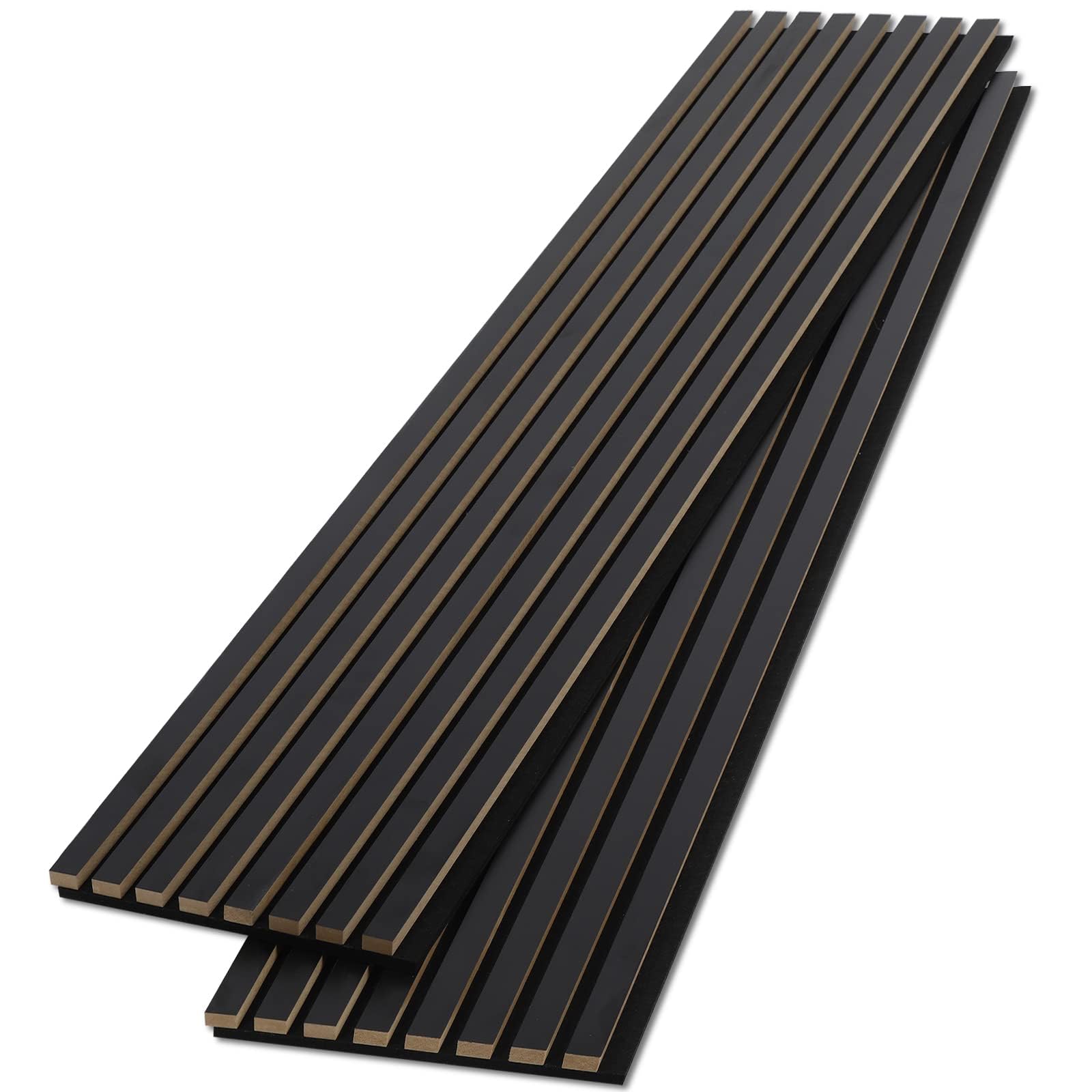 Photo 1 of ***FACTORY SEALED***
BUBOS Acoustic Wood Wall Panels,2 Pack 94.49” x 12.8” Wood Slat Wall Panels,Soundproof Wall Panels for Living Room,Bedroom,Kitchen & Offices,Matte Black
