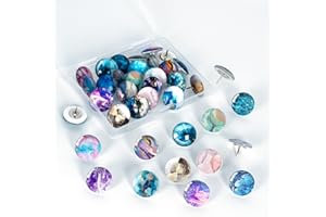 TANDARUI 24Pcs Push Pins,Decorative Push Pins for Bulletin Board,Thumb Tacks for Cork Board, Cork Board Thumbtacks, Decorative Thumb Tacks for Class Organisation,Home,Office Decor(Marble Pattern)