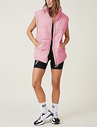 Freyhem Puffer Vest Women Sleeveless Quilted Zip Up
