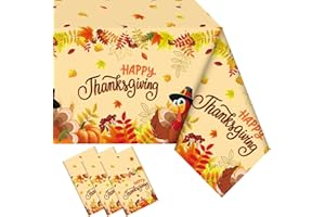 UROINEPA Fall Tablecloth 3 Pcs Thanksgiving Tablecloth Rectangle Maple Leaf Pumpkin Turkey Table cloth Autumn Tablecover for Thanksgiving Party Decorations Home Fall Themed Party Supplies(54 x 108 Inch)