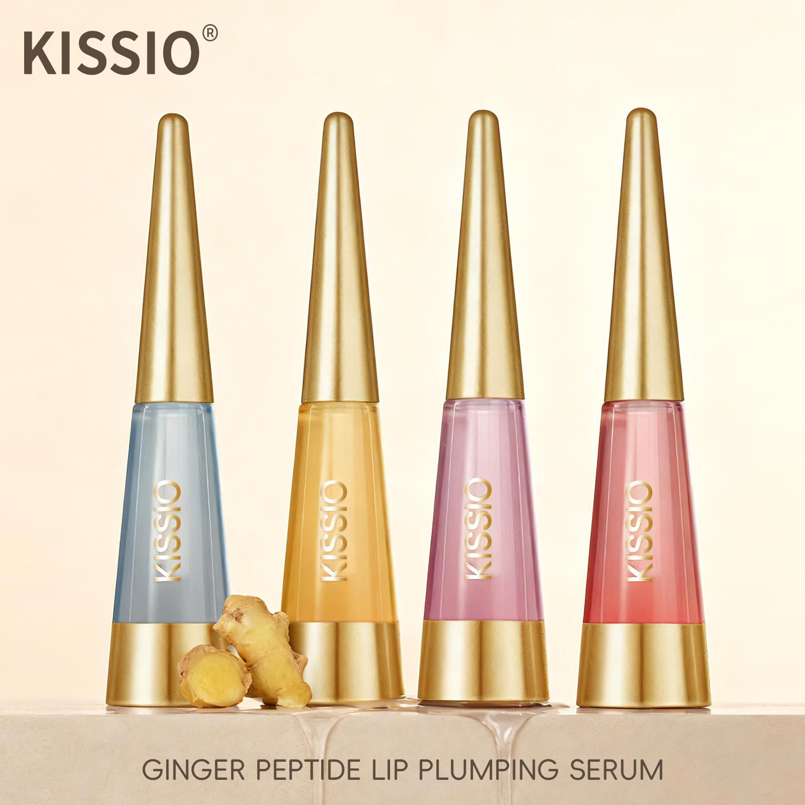 KISSIO PLUMP Lippenfüller,9 ml,maximale Fülle mit Ingwer und Peptiden,extremer Lippenfüller,feuchtigkeitsspendend, Lippenauffüllung,Lippenkonturpflege,Lipgloss,Expert 8