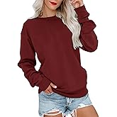Bingerlily Womens Casual Long Sleeve Sweatshirt Crew Neck Cute Pullover Relaxed Fit Tops