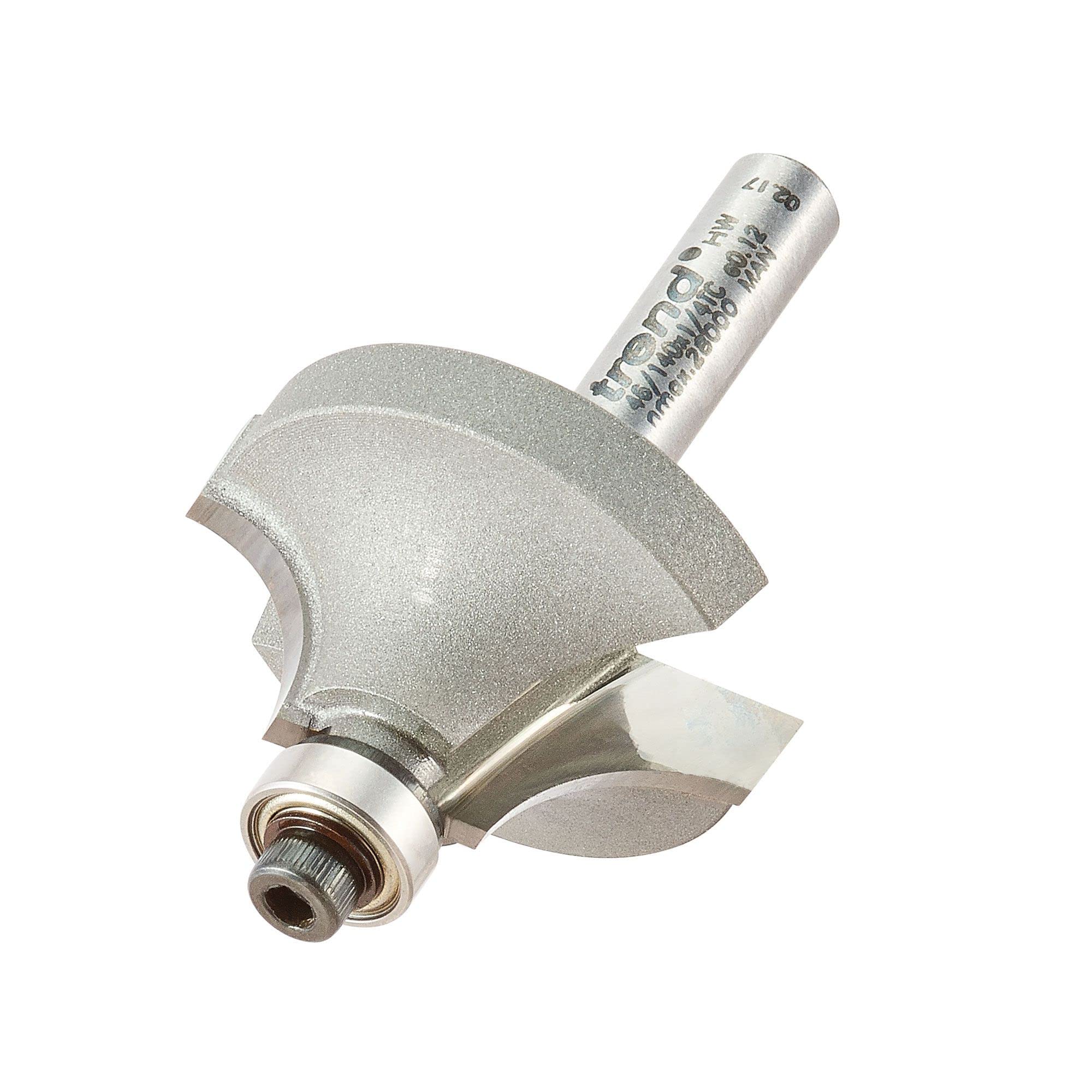 Trend Professional Bearing Guided Ovolo Router Cutter, 9.5mm Radius, 1/4 Inch Shank, 32mm Cut Diameter, 16mm Cut Length, Two Bearings, TCT, 46/140X1/4TC