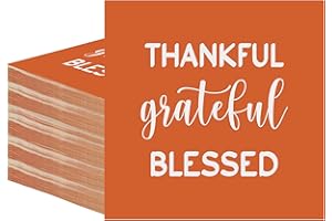 PEONY MAN 50 Pcs Thanksgiving Party Napkins 6.5 x 6.5 Inch Thanksgiving Paper Napkin 3 Ply Fall Disposable Dinner Napkins Thankful Blessed Luncheon Napkin for Autumn Harvest Home Kitchen Table Party Supplies