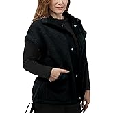JUJIAYOUPIN Womens Fuzzy Fleece Vest Trendy Warm Sleeveless Sherpa Jacket Winter Oversized Outerwear with Pockets