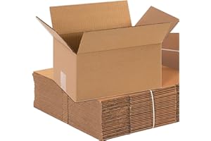 AVIDITI Shipping Boxes 12"L x 8"W x 6"H, 25-Pack | Small to Medium Corrugated Cardboard Box for Shoes, Moving, Mailing, Packing and Storage 12x8x6