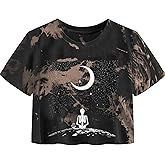 Avanova Women's Sun Graphic Tee Short Sleeve Crewneck Crop Tops Summer Casual T Shirt