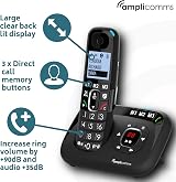 Amplicomms BigTel 1583 Cordless Phone with 2 Extra Handsets Big Buttons view 3