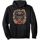 Owl Halloween T-shirt Dia De Los Muertos Floral Sugar Skull Pullover Hoodie