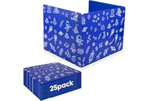 MAGJIUKE 25-Pack Desk Dividers for Students, 3-Fold Privacy Screens, Durable Waterproof Plastic Study Boards, Easy Clean Classroom Shields for Schools,Teacher Supplies & Student Desk Organizers, Blue
