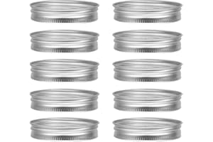 Healifty Jar Replacement Rings 24Pcs Split-Type Tinplate Lids 3.38In Metal Bands for Standard Mouth Jars