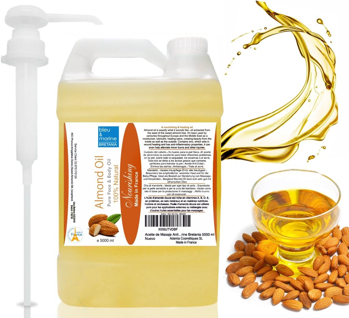 Cold Pressed Sweet Almond Oil, Massage Oil, Body, Face Oil, Hair Moisturiser, Baby Skin, Anti Stretch Marks, 100% Natural
